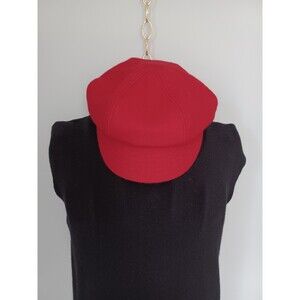 Red Wool Vintage Newsboy Cap Adjustable Setmark NY